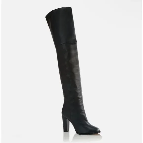 Tamara Mellon Black Calfskin “Prediction” Over-the-Knee Boots Size 39 - Picture 1 of 9
